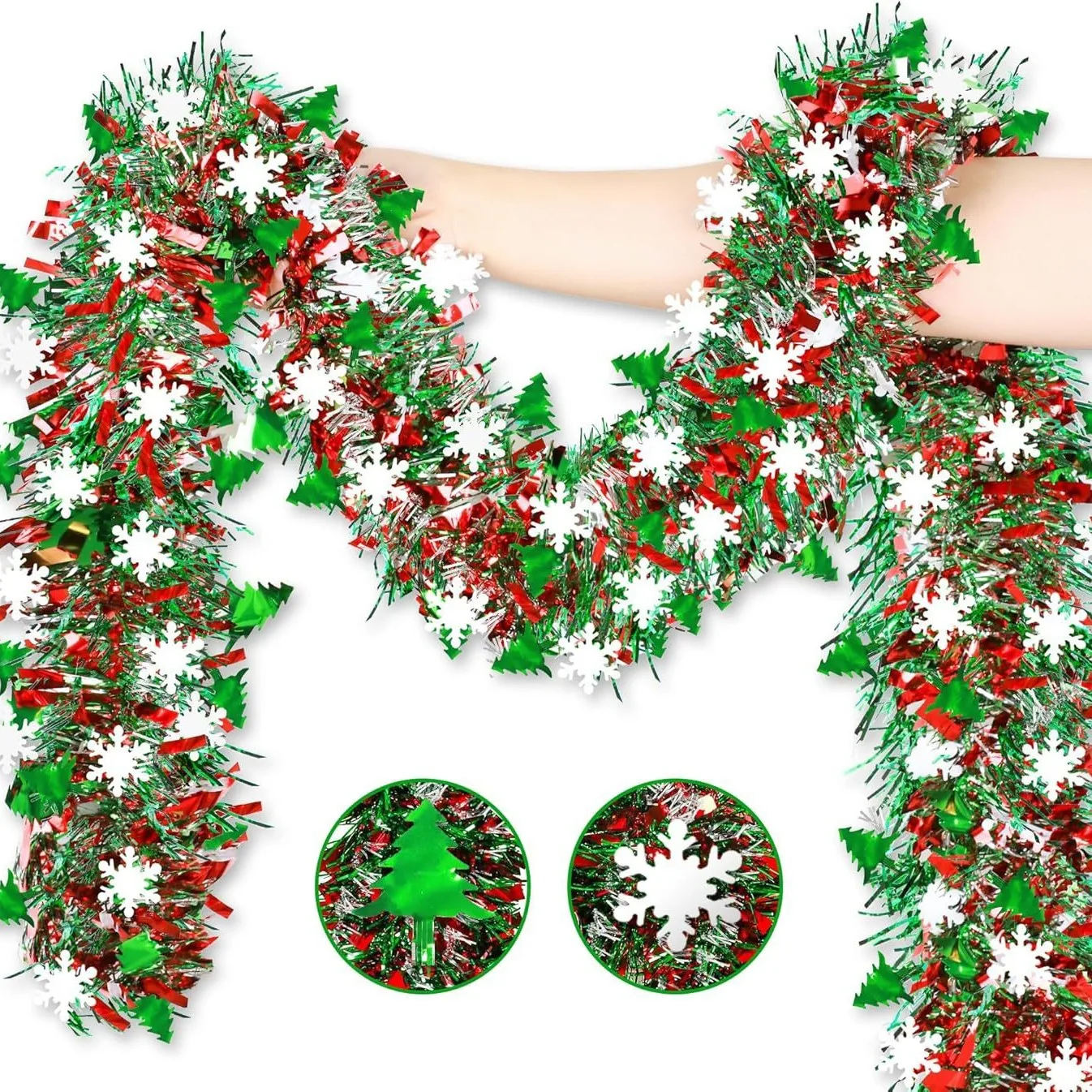 2 متر عيد الميلاد ندفة الثلج ب - مراجعة Tinsel Garland Decoration وسعره