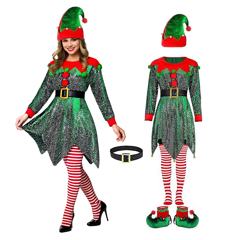 5 قطع من أزياء عيد الميلاد للن - مراجعة Elf Costume Christmas وسعره