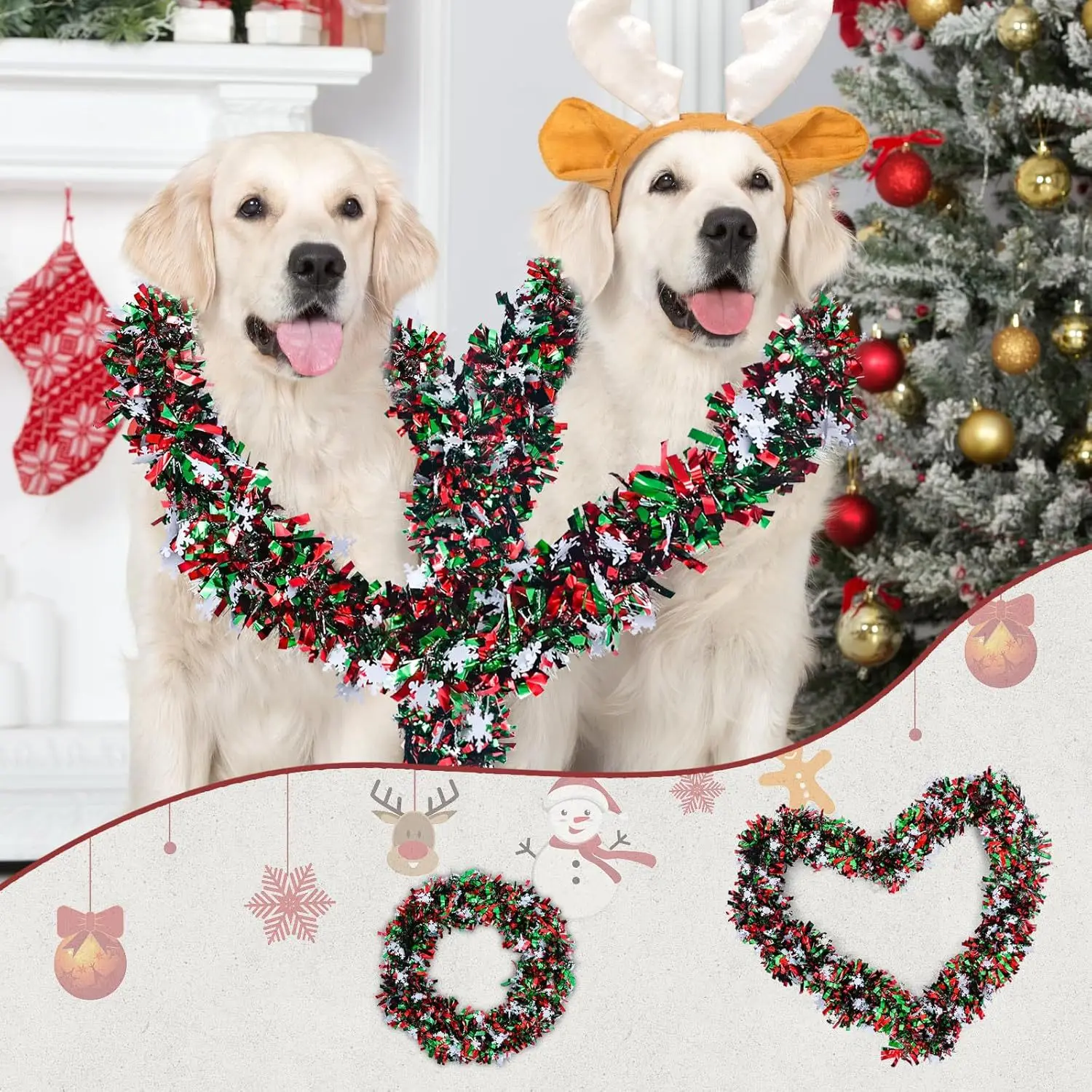 2 متر عيد الميلاد ندفة الثلج ب - مراجعة Tinsel Garland Decoration وسعره
