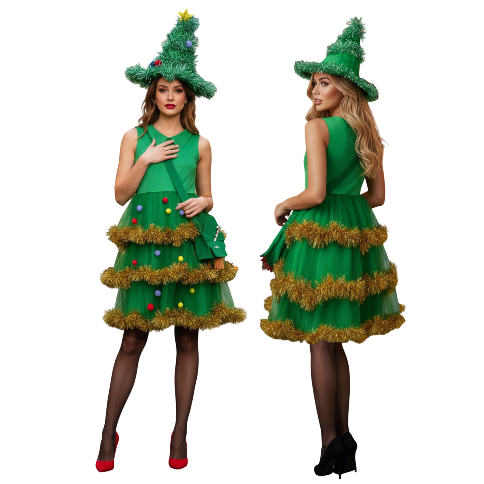 النساء شجرة عيد الميلاد تأثيري - مراجعة Elf Costume Christmas وسعره