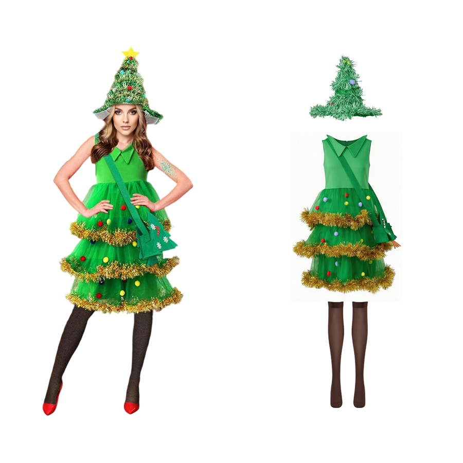 النساء شجرة عيد الميلاد تأثيري - مراجعة Elf Costume Christmas وسعره