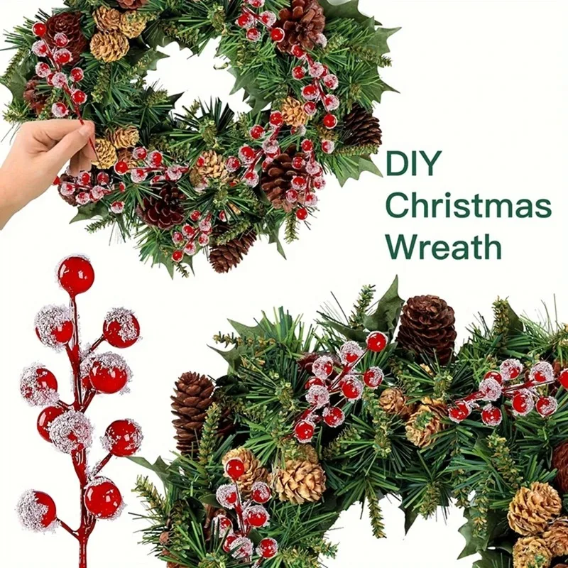10-200 قطعة فروع التوت الأحمر  - مراجعة Christmas Tree Artificial وسعره