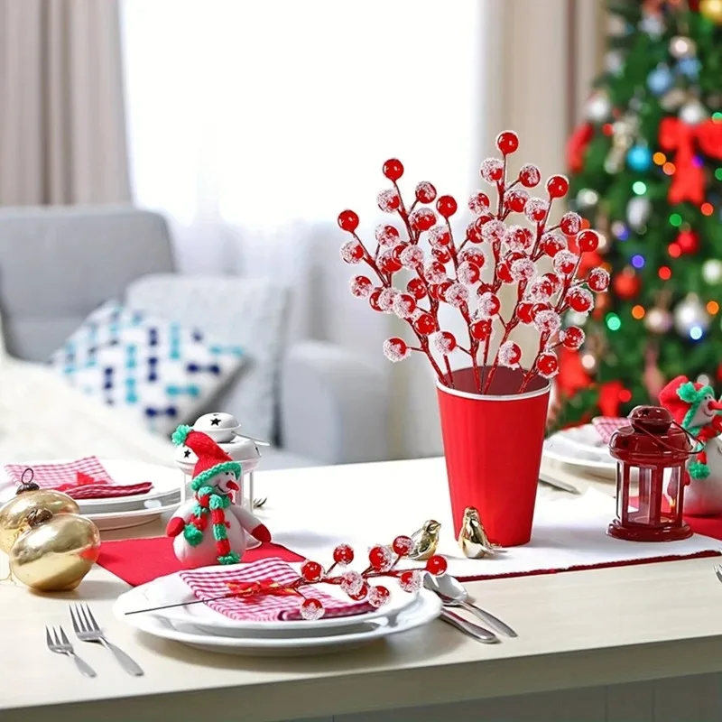 10-200 قطعة فروع التوت الأحمر  - مراجعة Christmas Tree Artificial وسعره