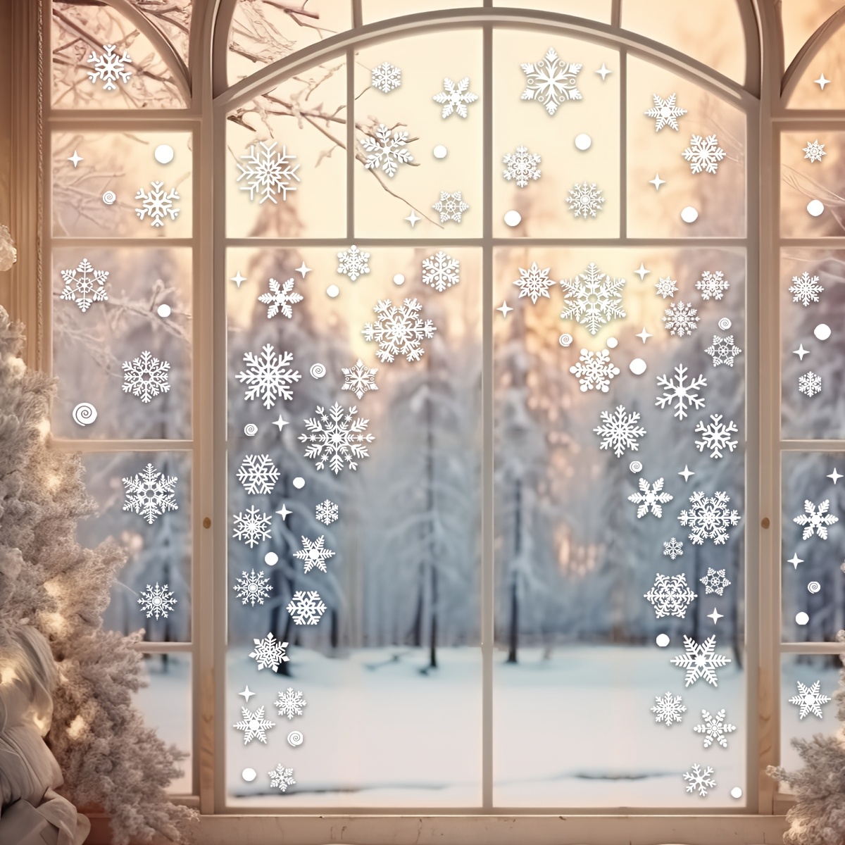 4 أوراق ملصقات نوافذ لعيد المي - مراجعة Snowflake Window Decal وسعره