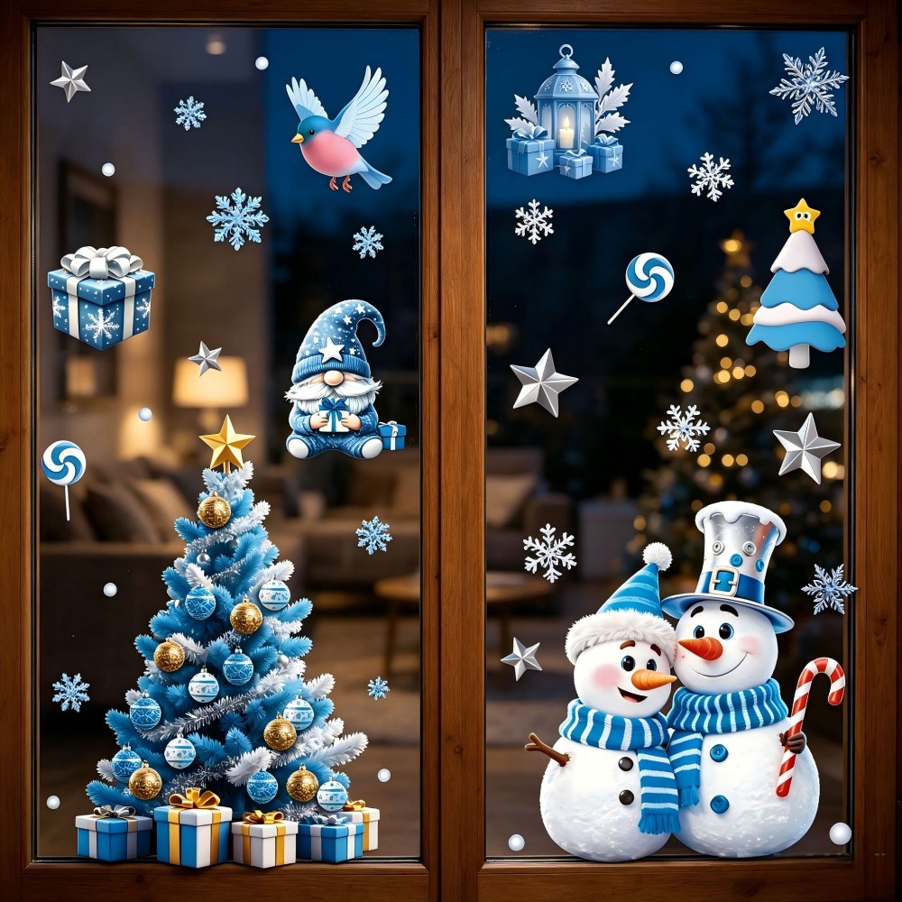 ملصقات نوافذ عيد الميلاد، رجل  - مراجعة Snowflake Window Decal وسعره
