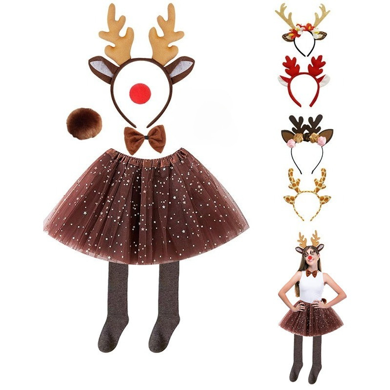 مجموعة أزياء الرنة تنورة توتو  - مراجعة Reindeer Antlers Headband وسعره
