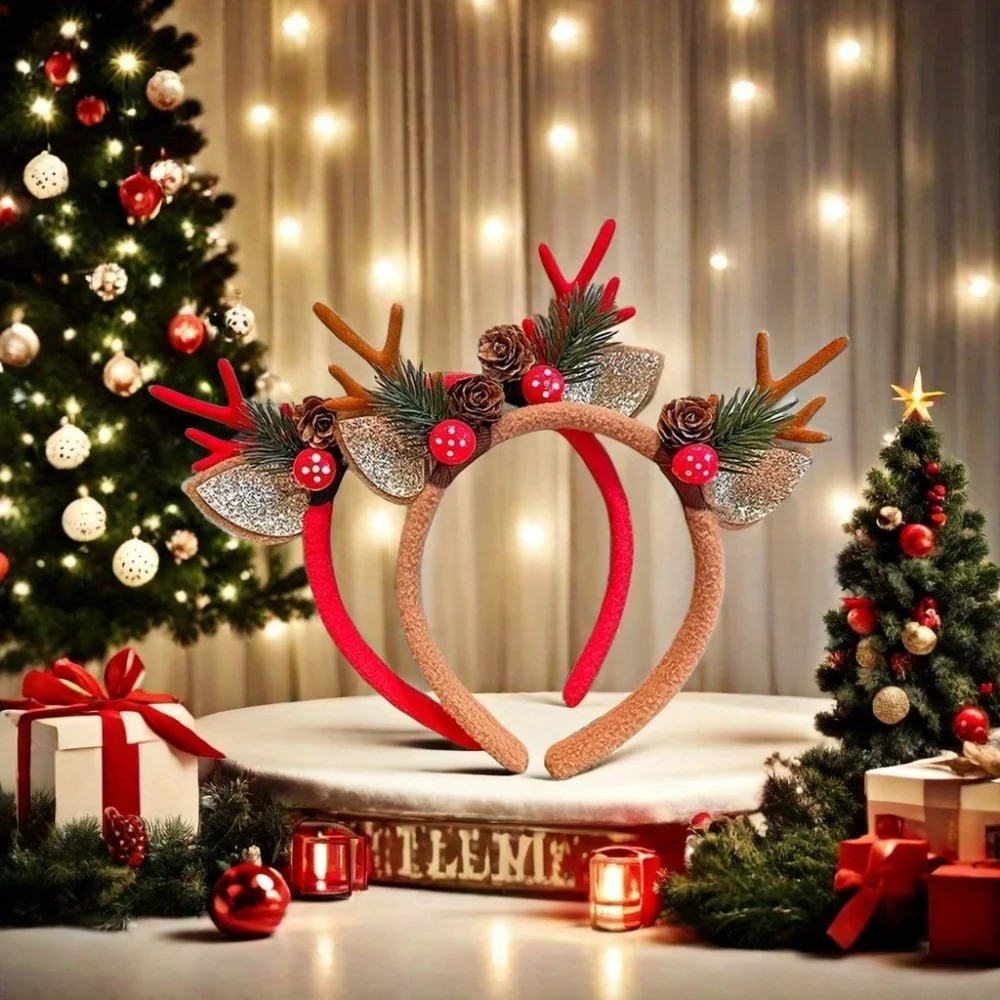 1 قطعة عصابات عيد الميلاد حفلا - مراجعة Reindeer Antlers Headband وسعره