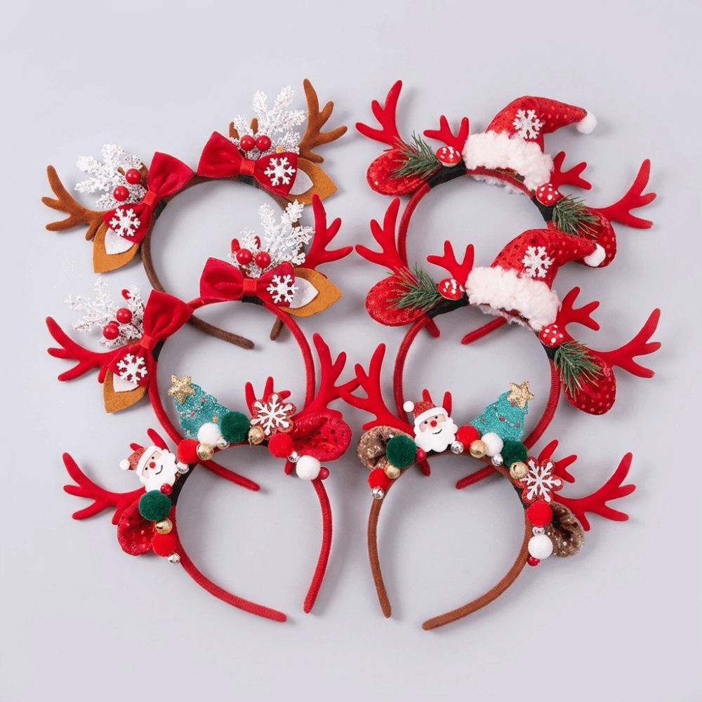 عصابة رأس لطيفة من المخمل الأح - مراجعة Reindeer Antlers Headband وسعره