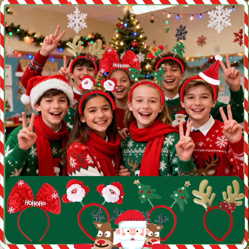 12-120 قطعة عيد الميلاد عقال ز - مراجعة Reindeer Antlers Headband وسعره
