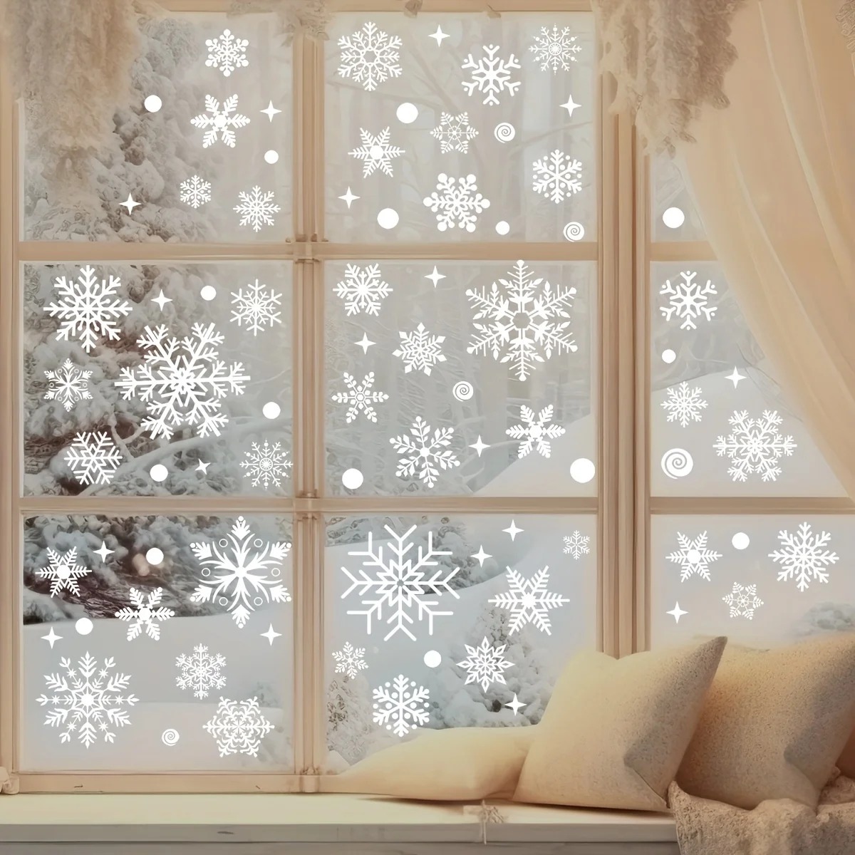 4 ملصقات/مجموعة لتزيين النوافذ - مراجعة Snowflake Window Decal وسعره